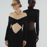 The Giona onyx black long dress