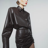 The Orfeo chocolate leather suit