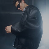 The Dario unisex leather bomber jacket